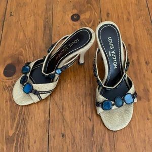 LV Louis Vuitton Jeweled Heeled Sandals 35 (5)